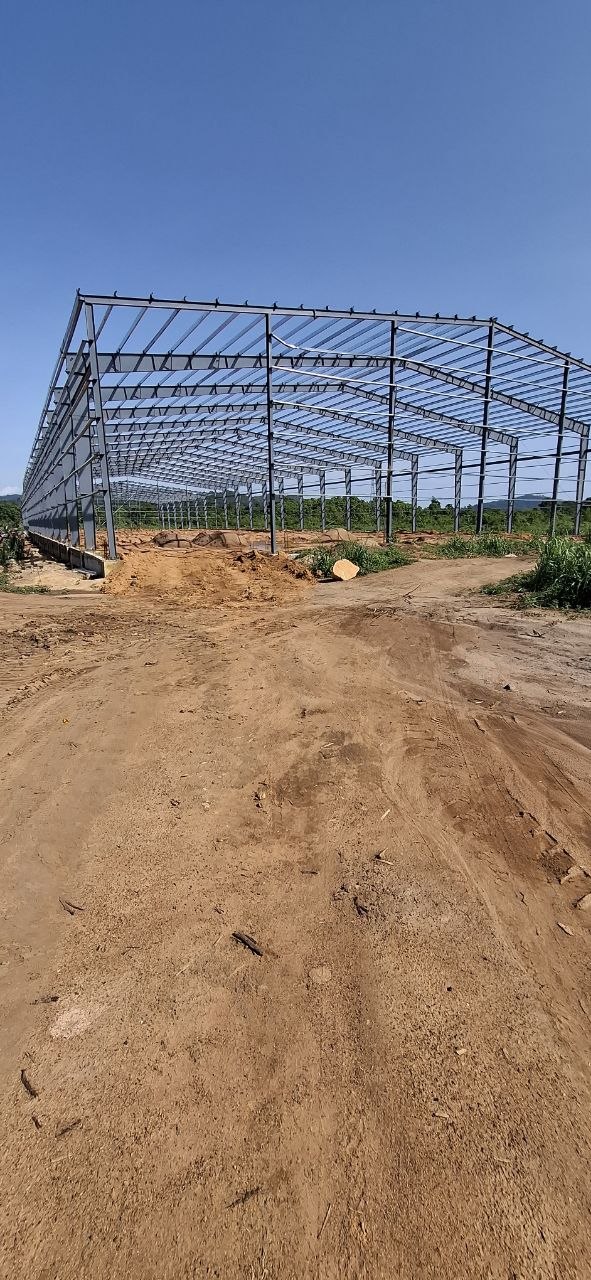 Aerial view of the Lhacienda Factory construction site in Bondoukou
